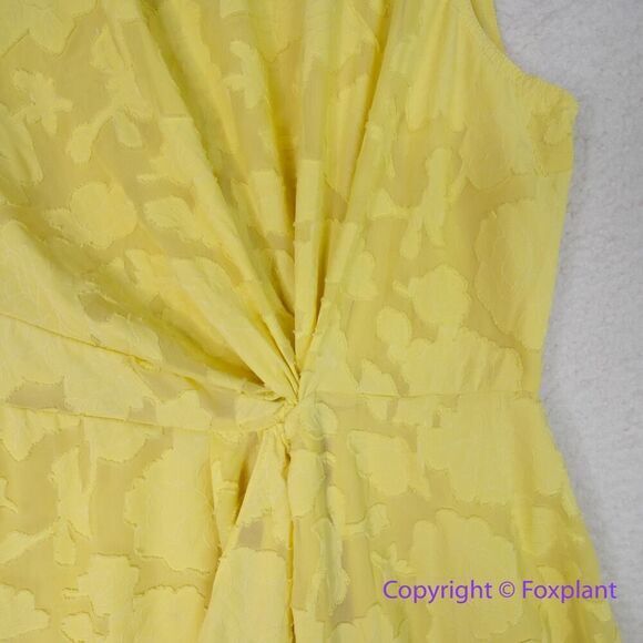 Jason Wu x Eloquii Pleated Detail Midi Dress yellow‎ floral, size 20 - Picture 5 of 16